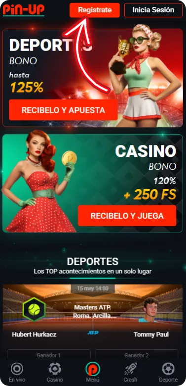 botón de registro