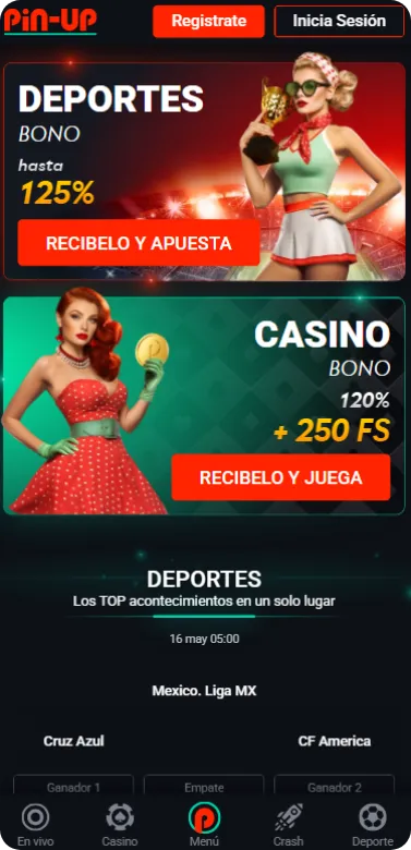 Pin Up página principal