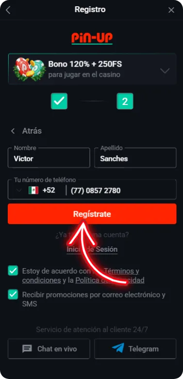 registro completado