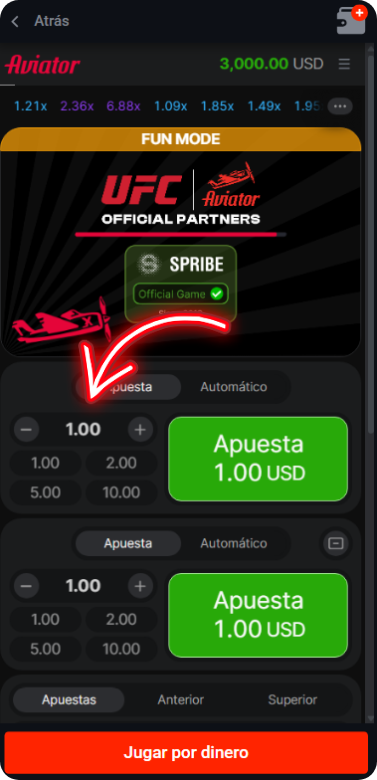 seleccionar apuesta