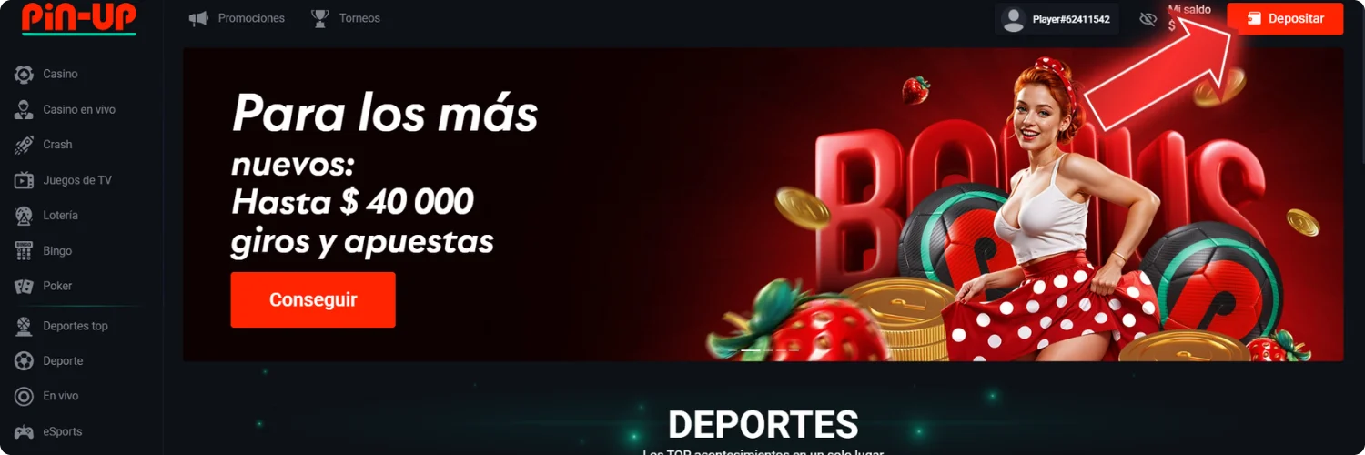 Visita la sección de "Depositar"